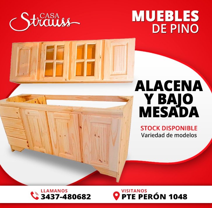 Alacena y Bajo Mesada de Pino